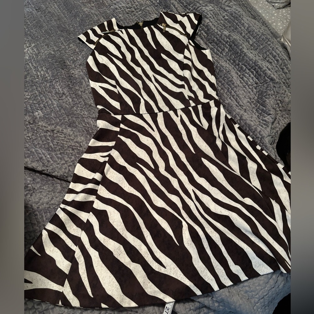 Michael Kors zebra print A-line dress